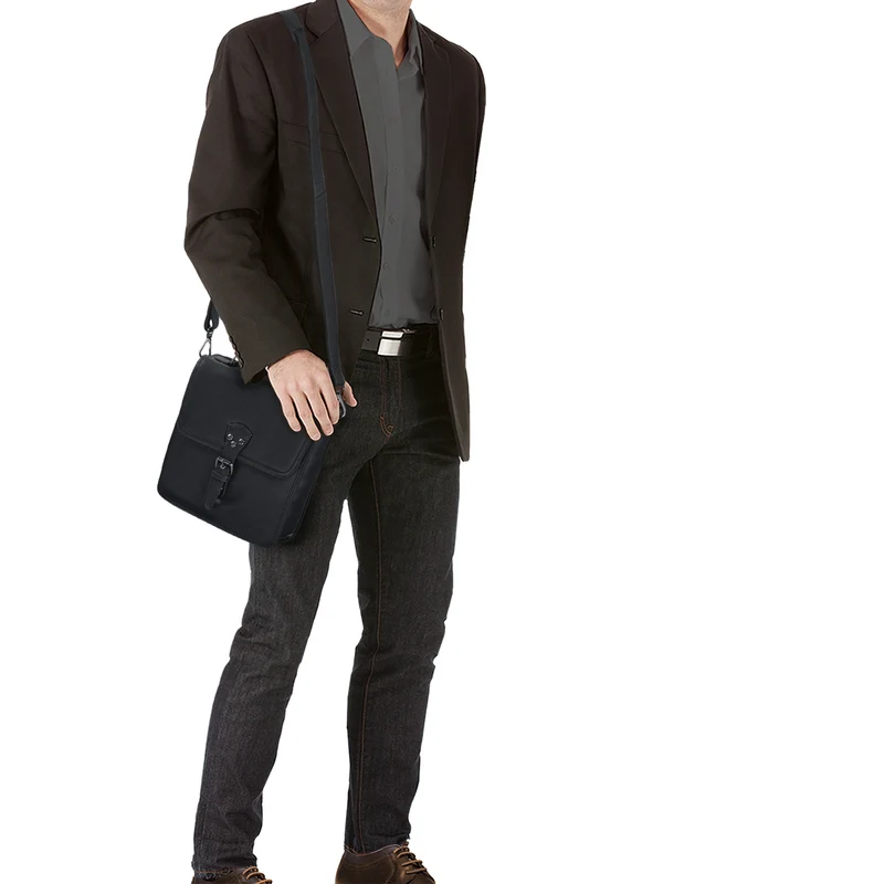 "Gregory" Herren Ledertasche Umhängetasche schwarz