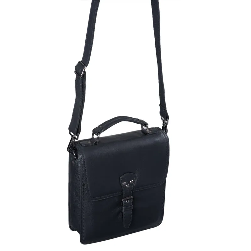 "Gregory" Herren Ledertasche Umhängetasche schwarz
