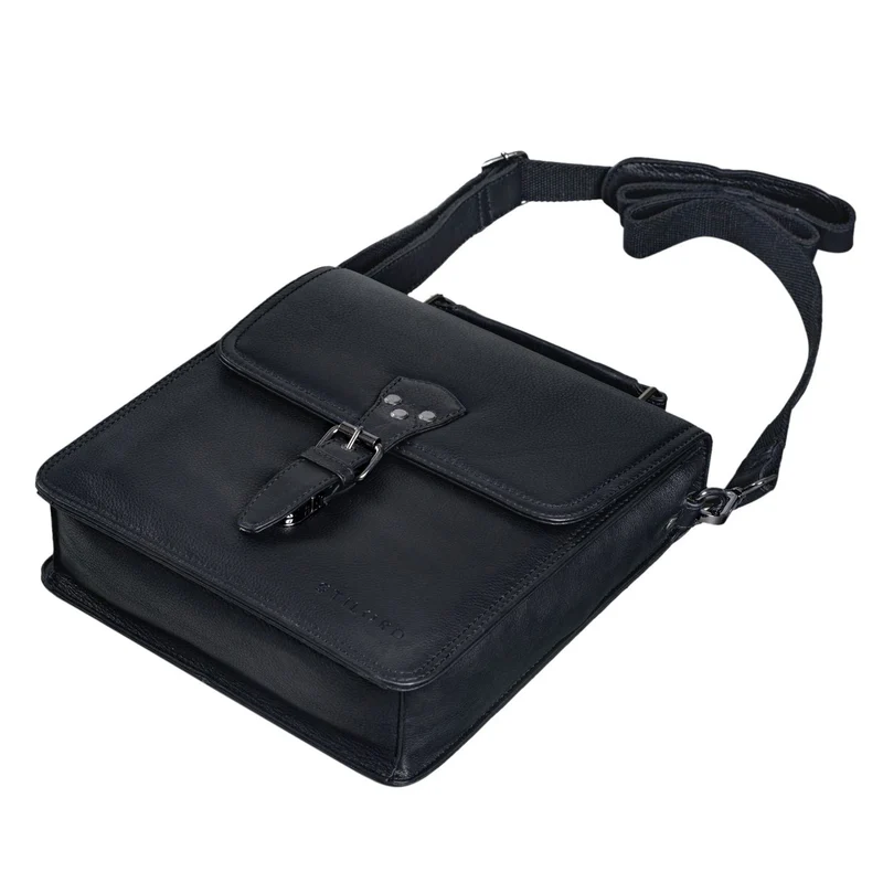 "Gregory" Herren Ledertasche Umhängetasche schwarz