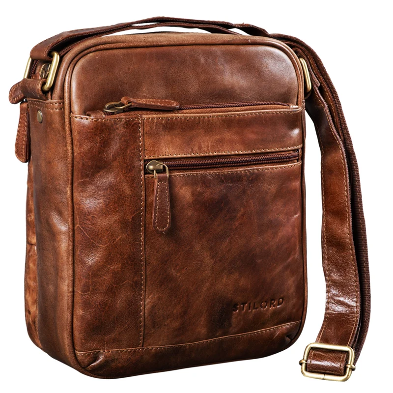 "Diego" Vintage Herrentasche Leder klein