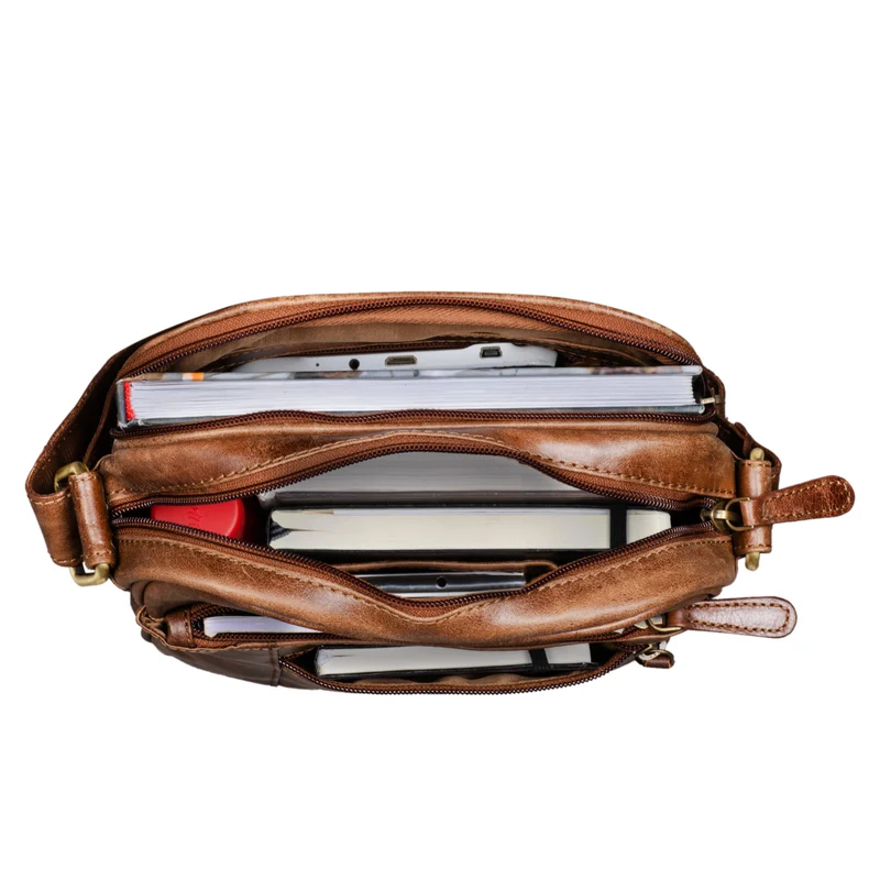 "Diego" Vintage Herrentasche Leder klein