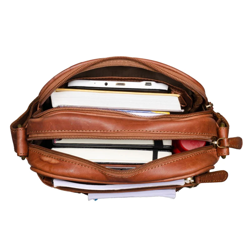 "Diego" Vintage Herrentasche Leder klein