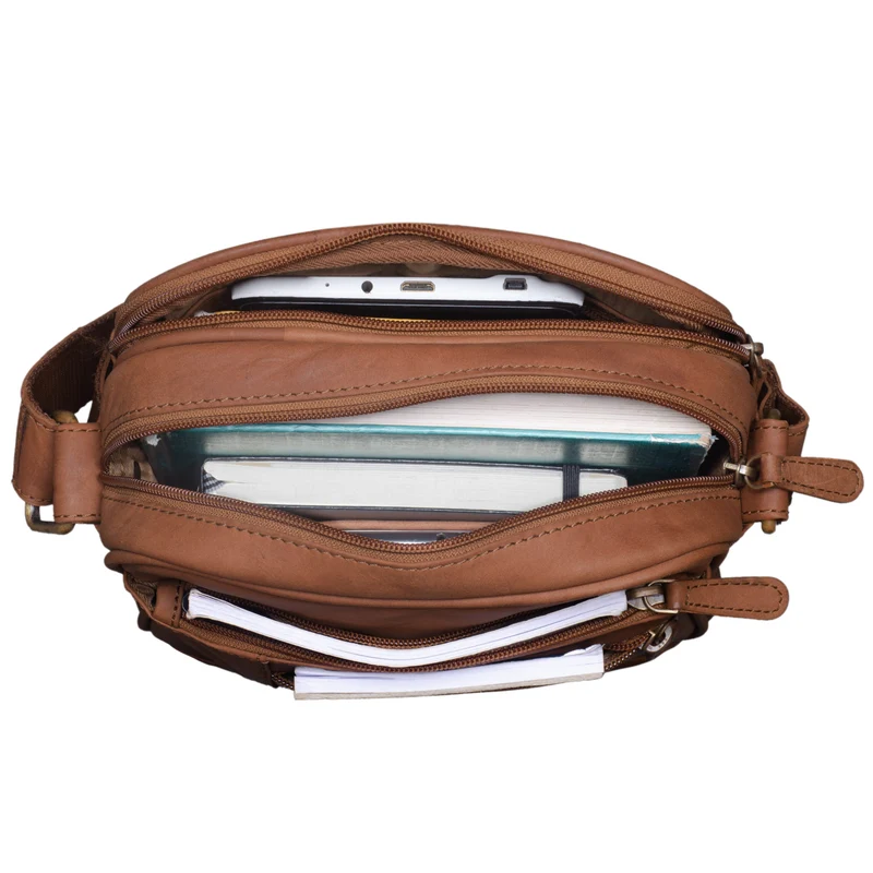 "Diego" Vintage Herrentasche Leder klein
