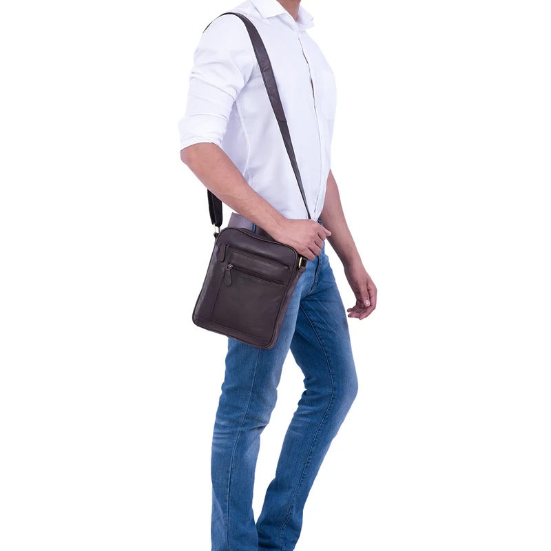"Diego" Vintage Herrentasche Leder klein