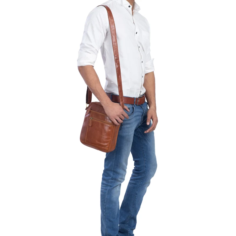 "Diego" Vintage Herrentasche Leder klein