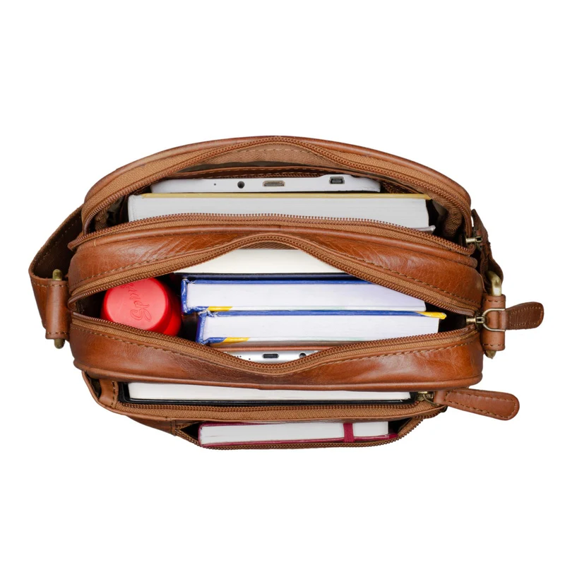 "Diego" Vintage Herrentasche Leder klein