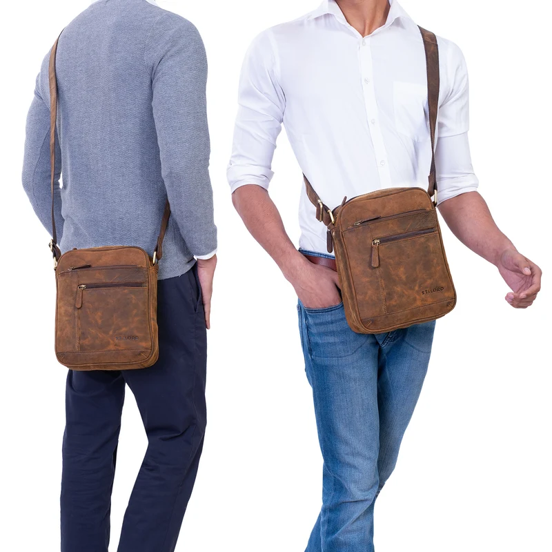 "Diego" Vintage Herrentasche Leder klein