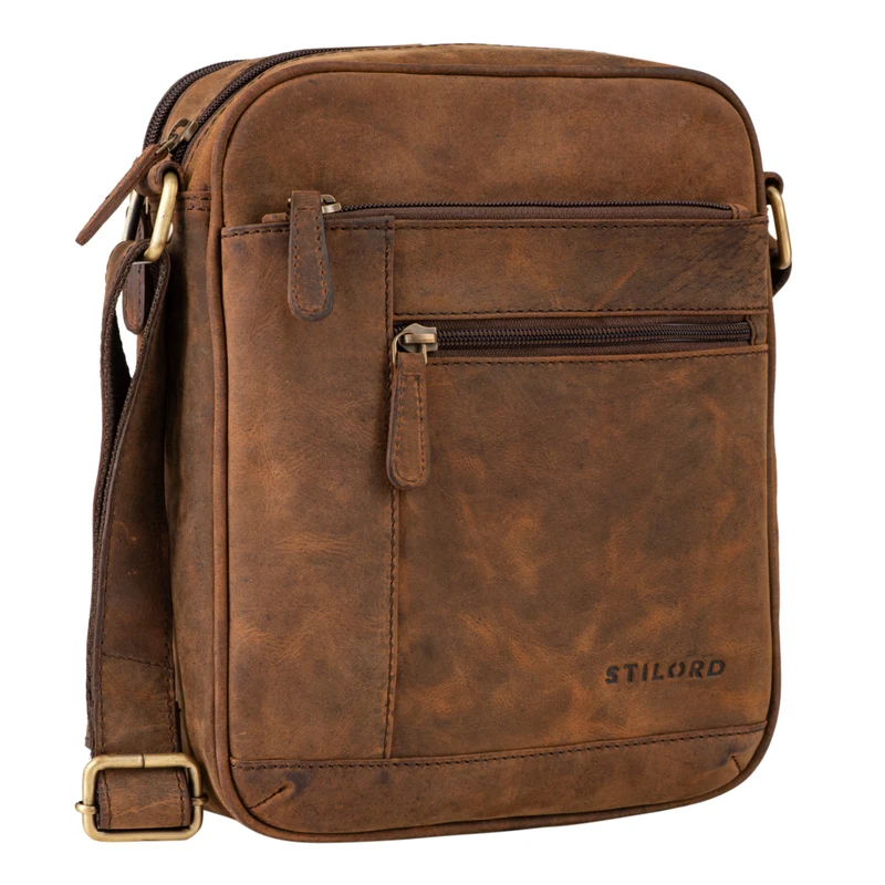 "Diego" Vintage Herrentasche Leder klein