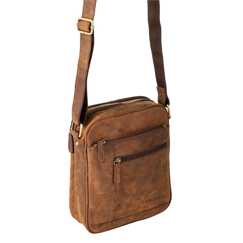 "Diego" Vintage Herrentasche Leder klein
