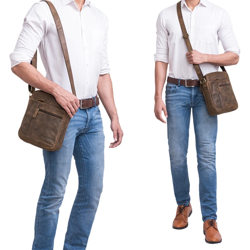 "Diego" Vintage Herrentasche Leder klein