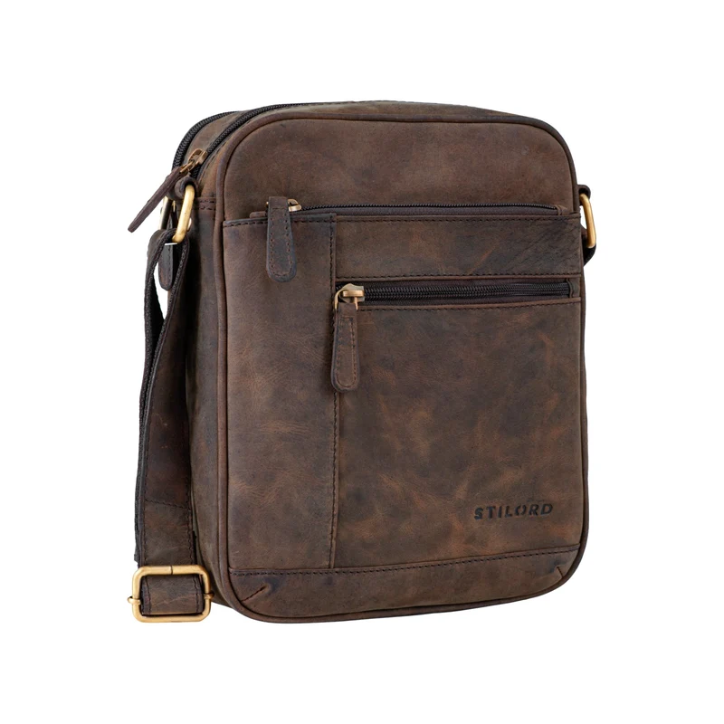 "Diego" Vintage Herrentasche Leder klein