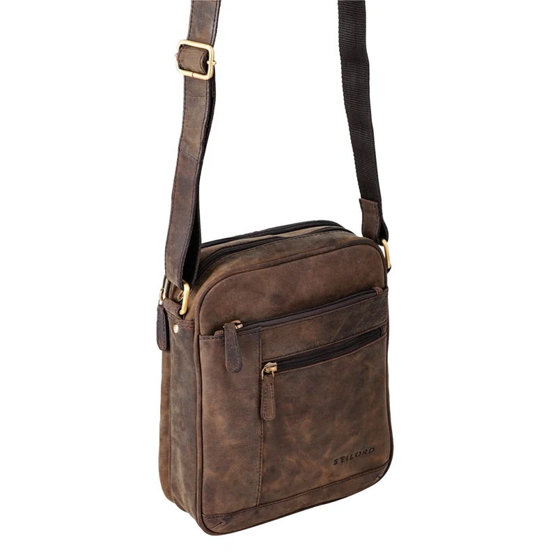 "Diego" Vintage Herrentasche Leder klein