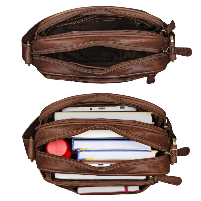 "Diego" Vintage Herrentasche Leder klein