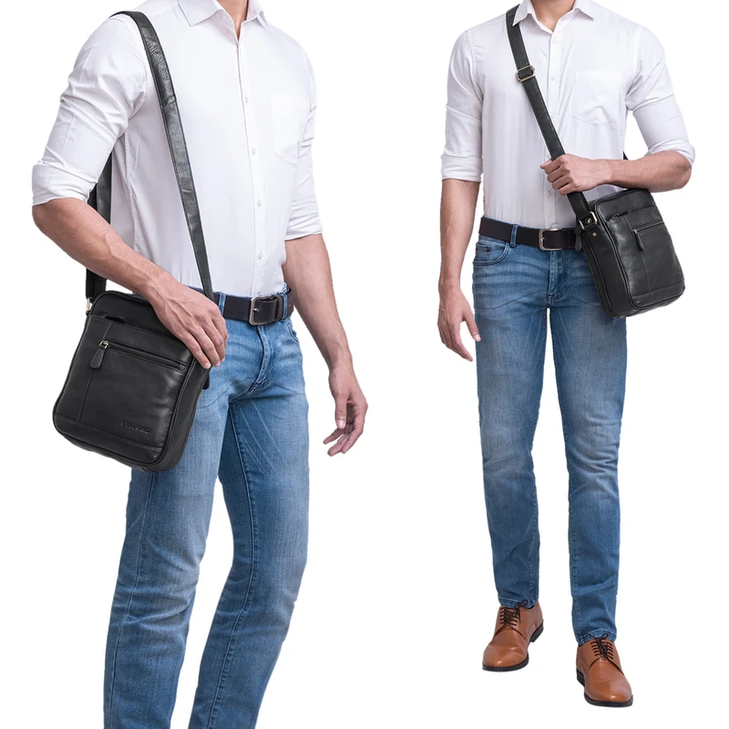 "Diego" Vintage Herrentasche Leder klein