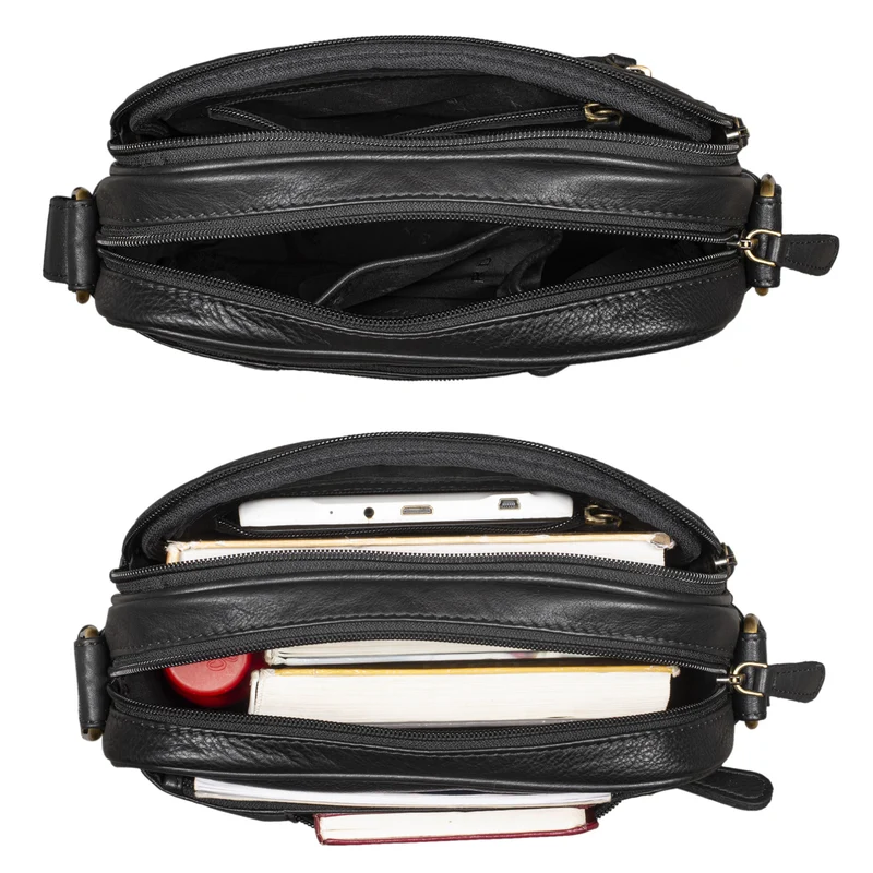 "Diego" Vintage Herrentasche Leder klein