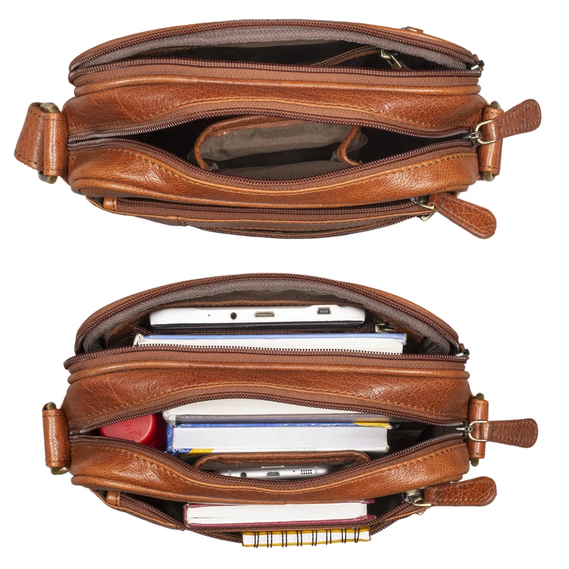 "Diego" Vintage Herrentasche Leder klein