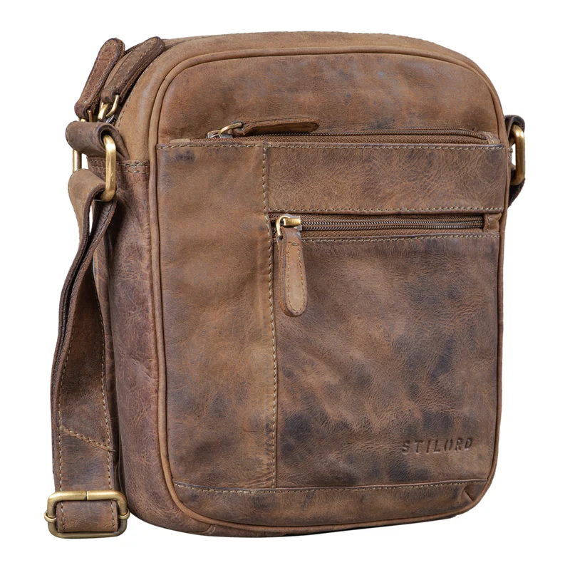 "Diego" Vintage Herrentasche Leder klein