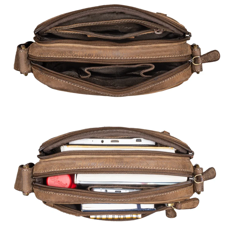 "Diego" Vintage Herrentasche Leder klein