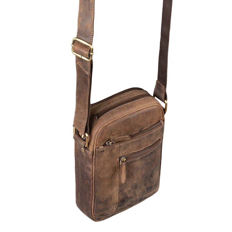 "Diego" Vintage Herrentasche Leder klein