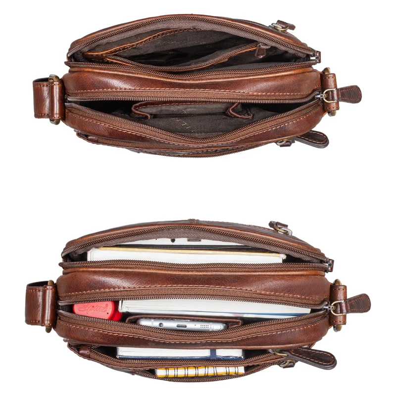 "Diego" Vintage Herrentasche Leder klein