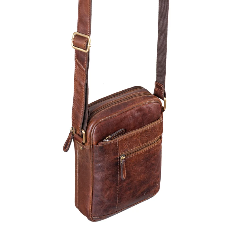 "Diego" Vintage Herrentasche Leder klein