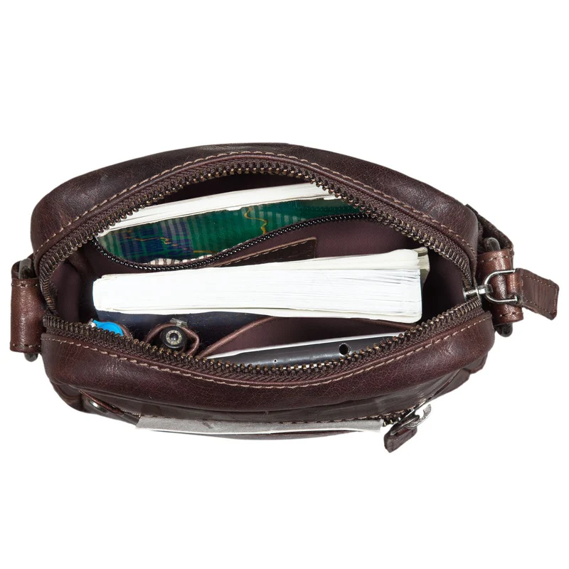"Pepe" Vintage Schultertasche Herren Leder klein