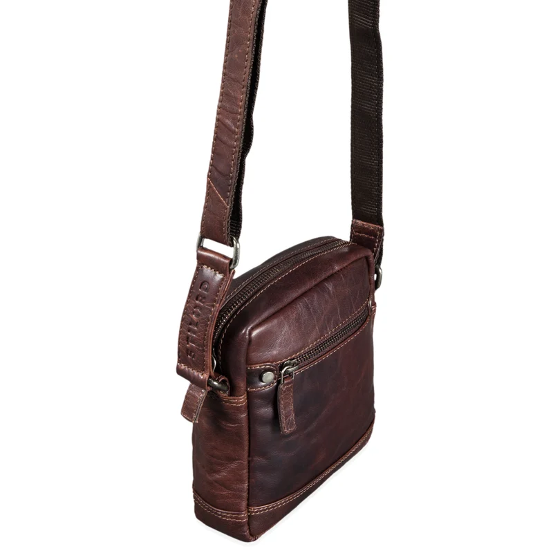 "Pepe" Vintage Schultertasche Herren Leder klein
