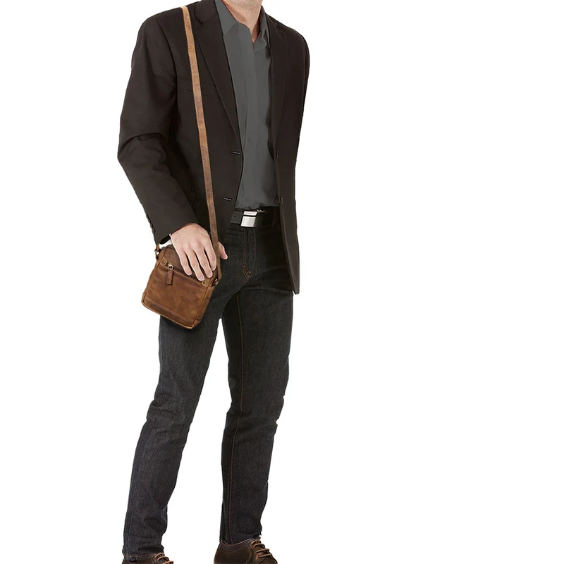 "Pepe" Vintage Schultertasche Herren Leder klein