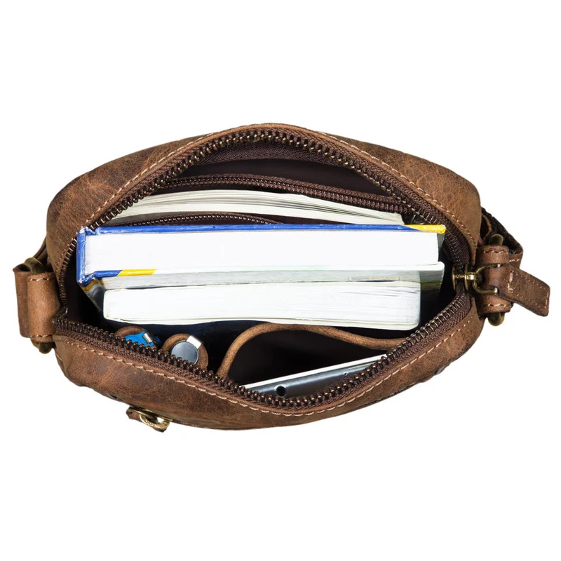 "Pepe" Vintage Schultertasche Herren Leder klein