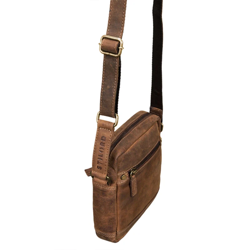 "Pepe" Vintage Schultertasche Herren Leder klein
