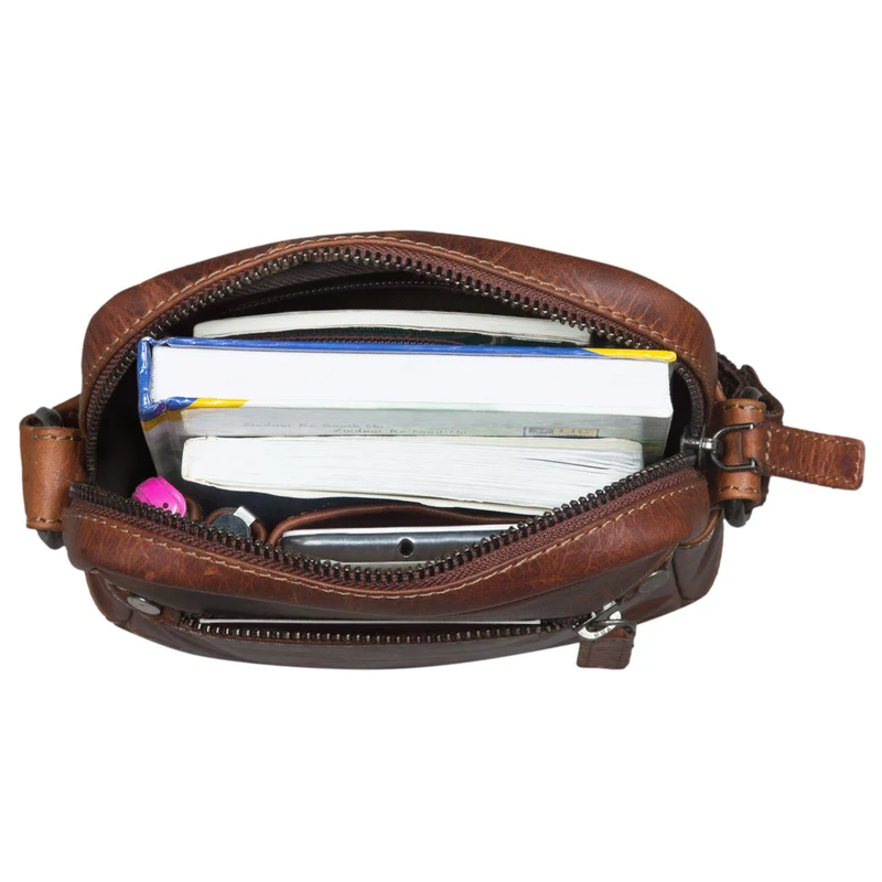 "Pepe" Vintage Schultertasche Herren Leder klein