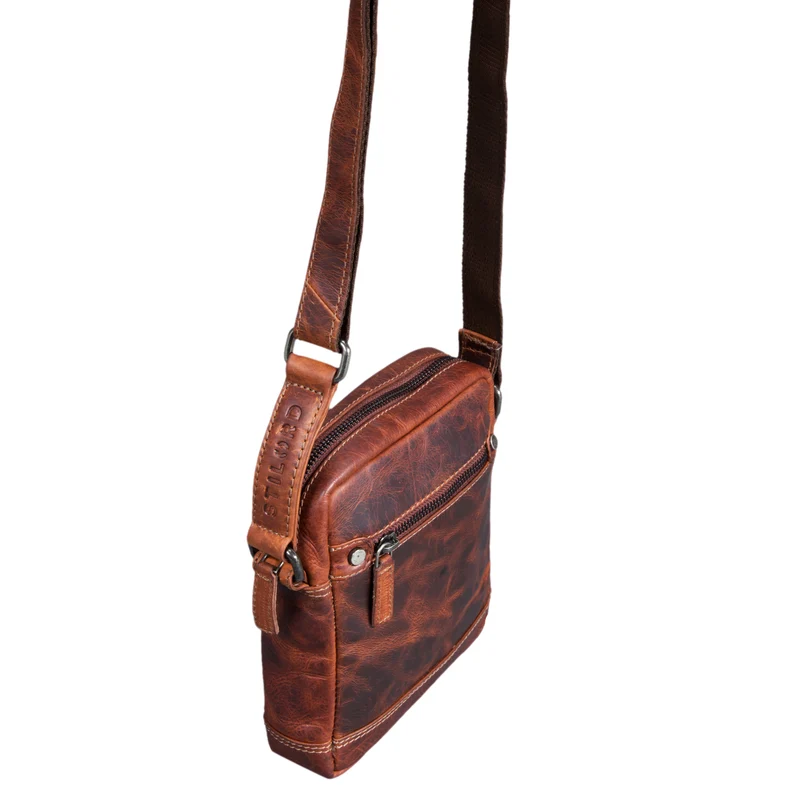 "Pepe" Vintage Schultertasche Herren Leder klein
