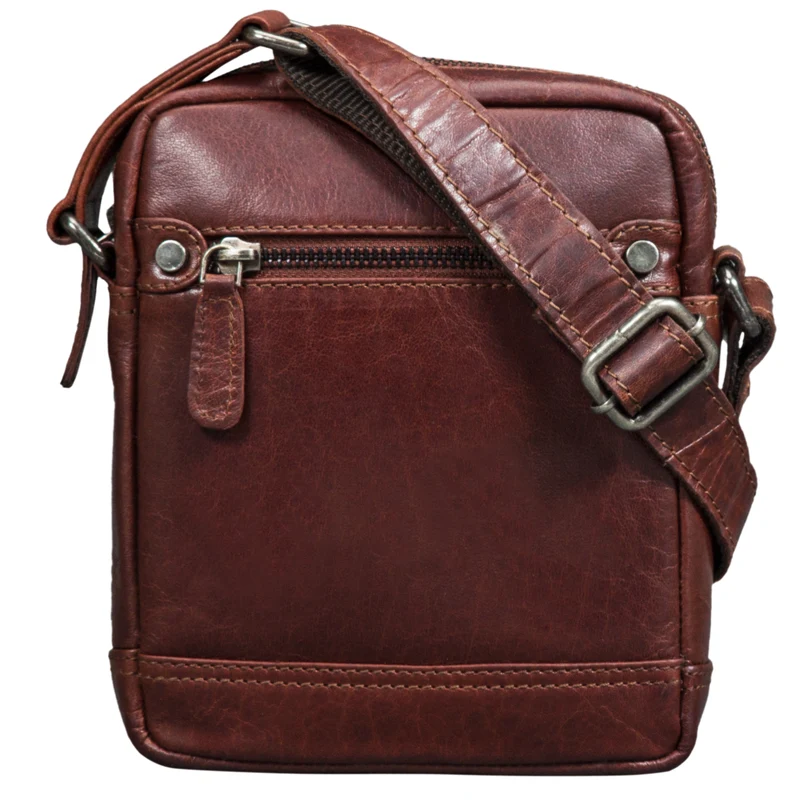 "Pepe" Vintage Schultertasche Herren Leder klein