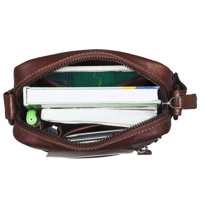"Pepe" Vintage Schultertasche Herren Leder klein
