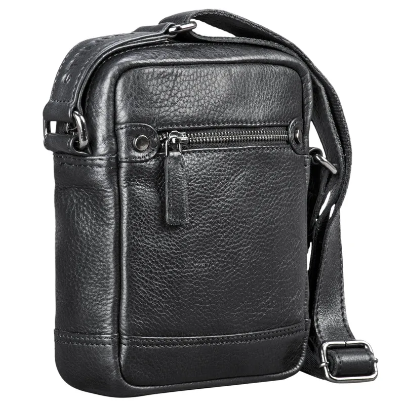 "Pepe" Vintage Schultertasche Herren Leder klein
