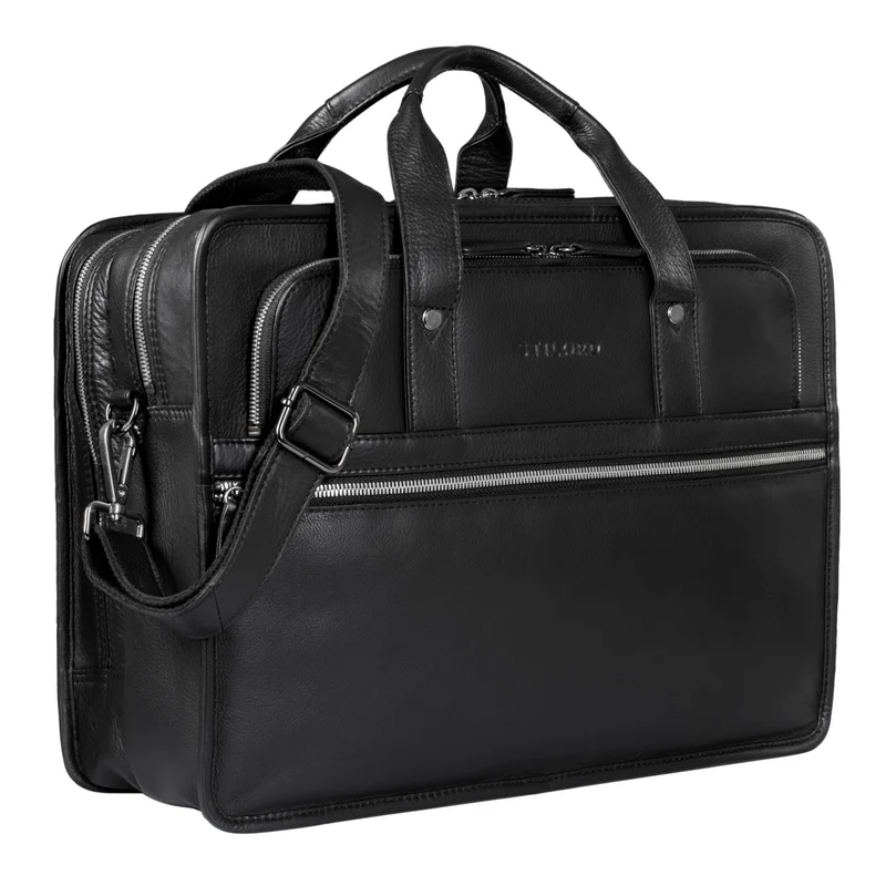 "Yves" Aktentasche Herren u. Damen Leder 15.6 Zoll Laptop-Fach Arbeitstasche