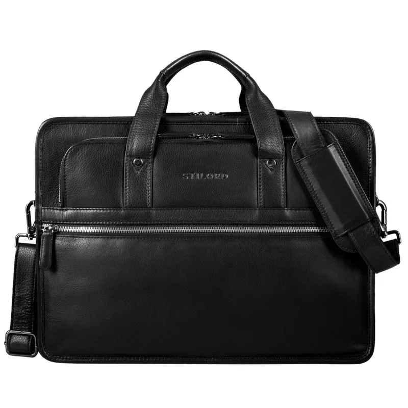 "Yves" Aktentasche Herren u. Damen Leder 15.6 Zoll Laptop-Fach Arbeitstasche