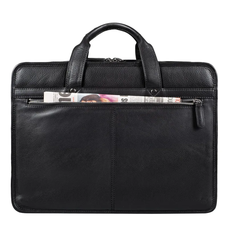 "Yves" Aktentasche Herren u. Damen Leder 15.6 Zoll Laptop-Fach Arbeitstasche