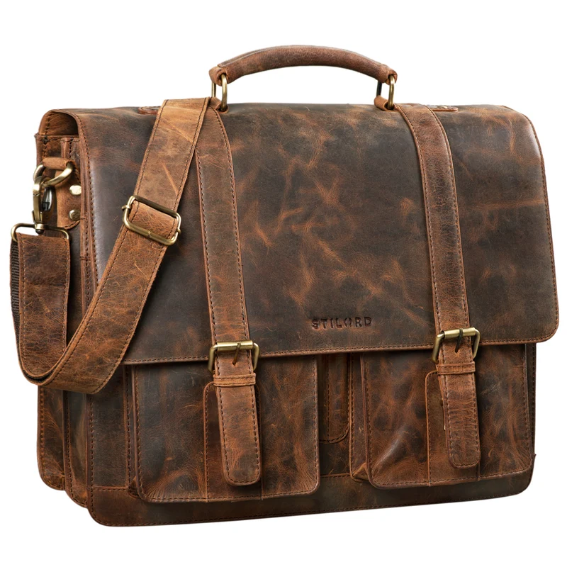 "Quintus" Vintage Aktentasche Leder XL