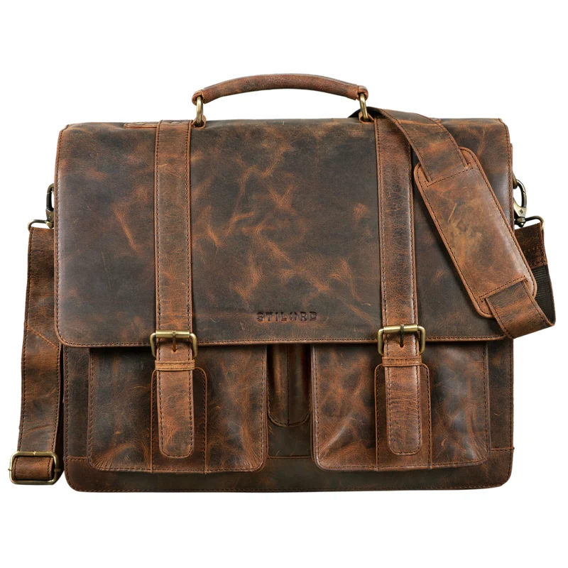 "Quintus" Vintage Aktentasche Leder XL