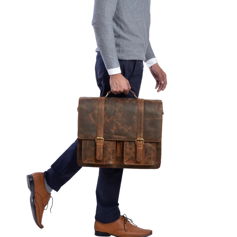 "Quintus" Vintage Aktentasche Leder XL