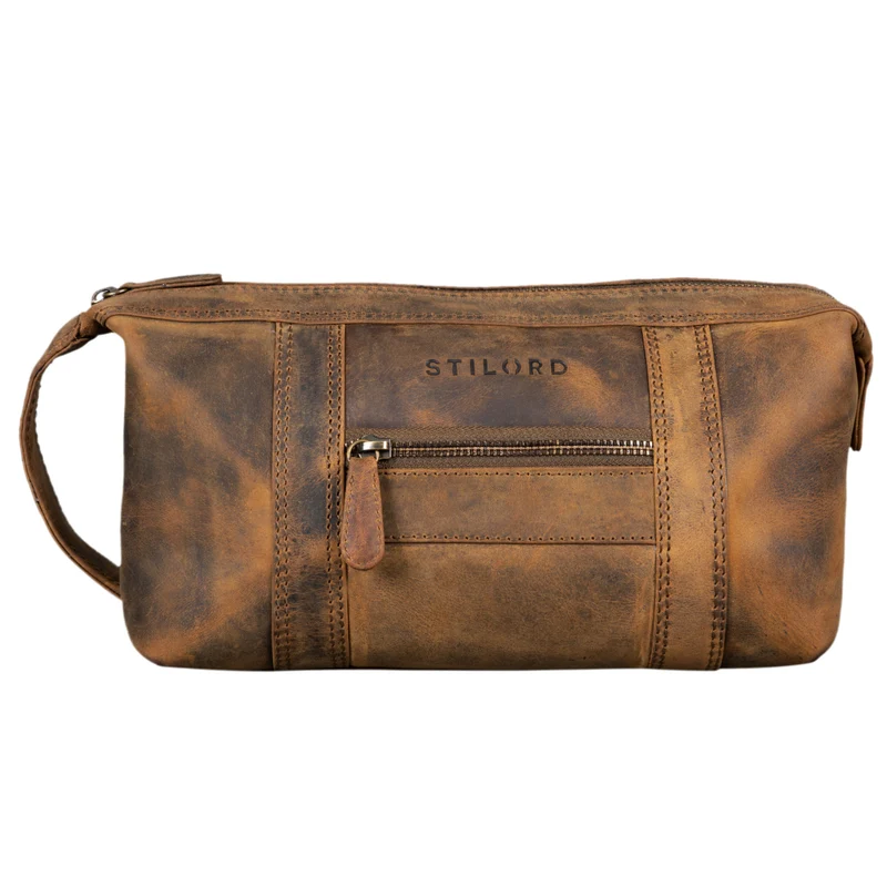 "Bruno" Leder Kulturbeutel Vintage
