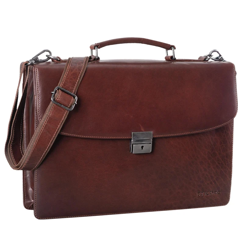 "Jonathan" Elegante Echtleder Aktentasche mit Schloss