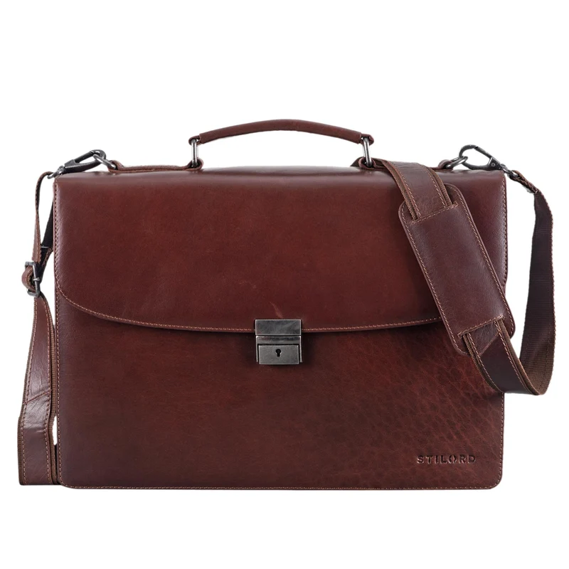 "Jonathan" Elegante Echtleder Aktentasche mit Schloss