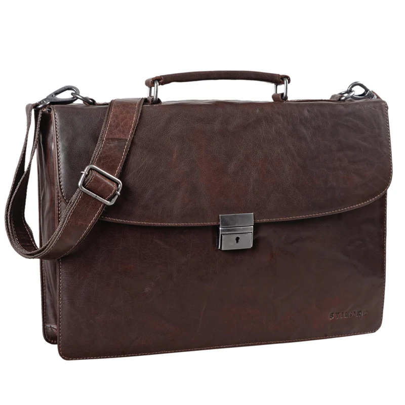 "Jonathan" Elegante Echtleder Aktentasche mit Schloss