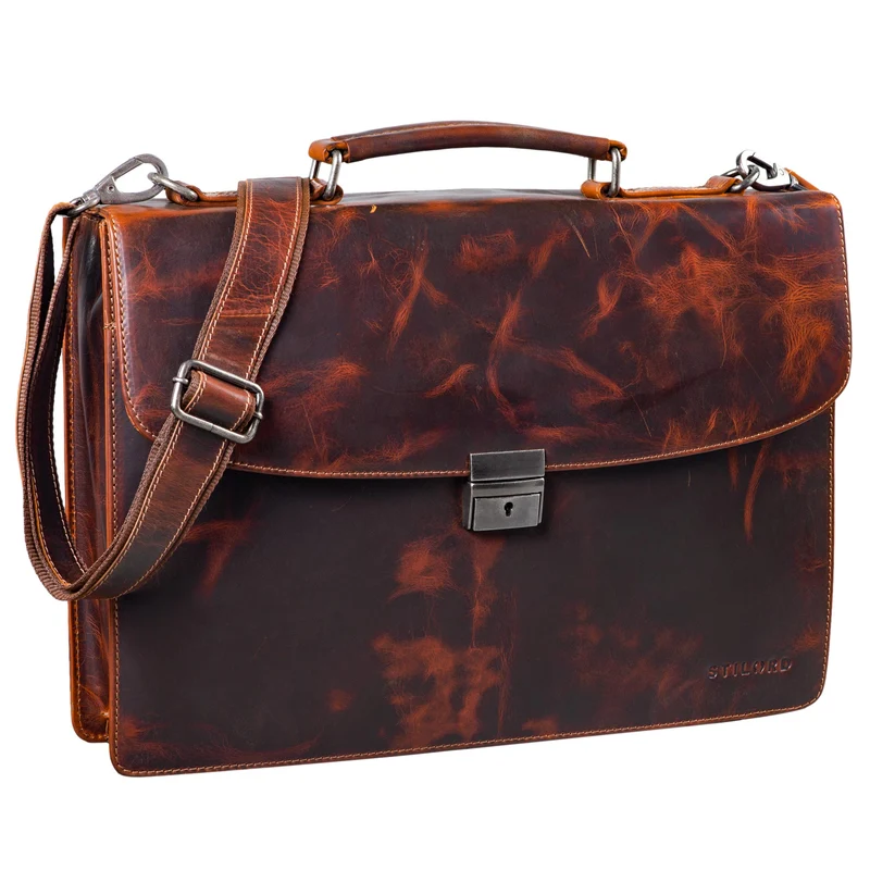 "Jonathan" Elegante Echtleder Aktentasche mit Schloss