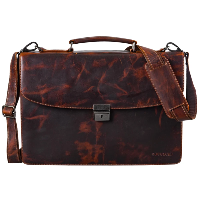 "Jonathan" Elegante Echtleder Aktentasche mit Schloss