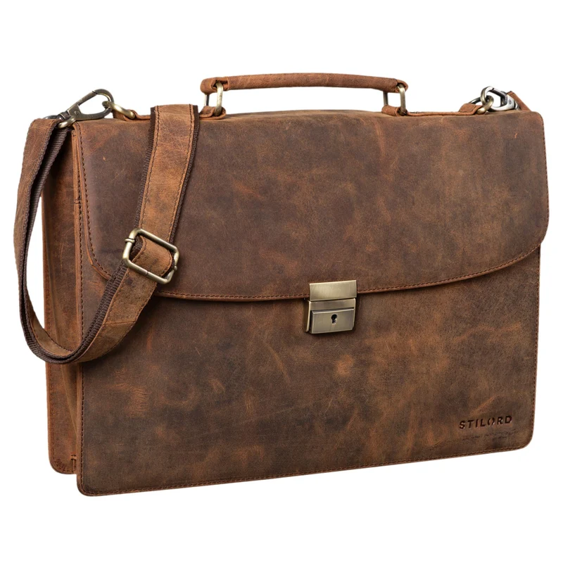 "Jonathan" Elegante Echtleder Aktentasche mit Schloss