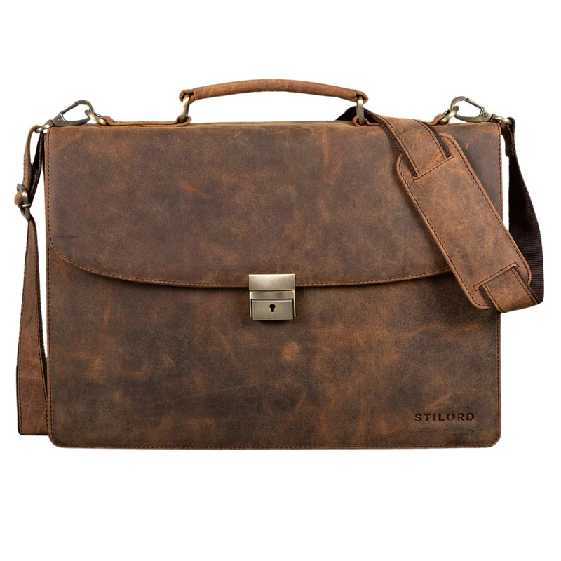 "Jonathan" Elegante Echtleder Aktentasche mit Schloss