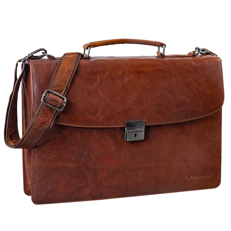 "Jonathan" Elegante Echtleder Aktentasche mit Schloss